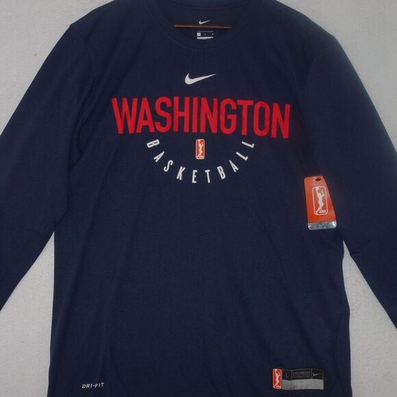 NEW Nike Men's Large Tee Dri-Fit WNBA Washington Basketball Shirt Long Sleeve - Picture 2 of 10